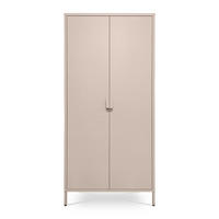 KLEIDERSCHRANK im Industrial-Design aus Metall H.170cm 2 Türen, 4 Ablagefächer, 2 Kleiderstangen Beige - Thea - Beige, Metall (80/170/45cm) - Sicaan