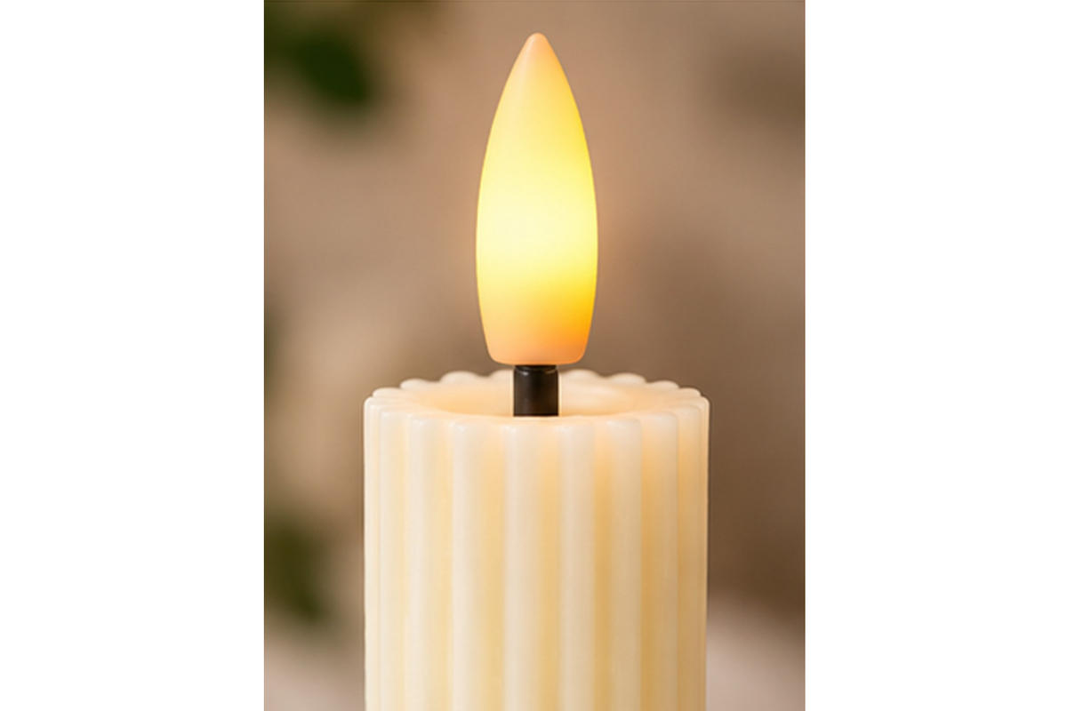 LED-KERZENSET Ø2,2x15,5 cm, Creme - Creme, Naturmaterialien (2.2/2.2/15.5cm) - dasmöbelwerk