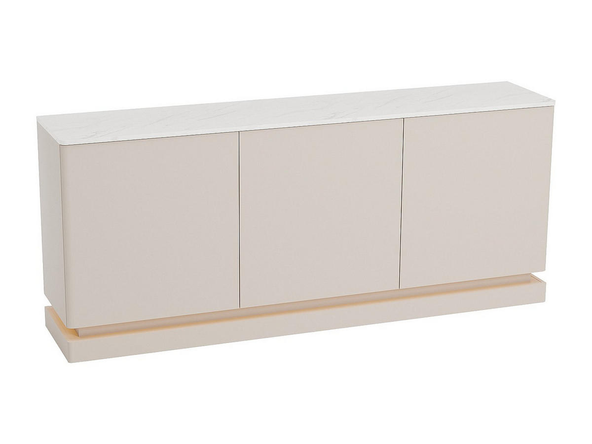 SIDEBOARD - 189.6cm x 40cm - MDF - beige, weiß - DEVIKA - Beige, Holz (189.6/80/40cm) - Vente-Unique