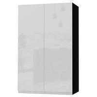 HÄNGESCHRANK Florence W4/60 Schwarz / RAL 9003 signalweiß HG 60 / 32,5 / 96cm - Weiß Hochglanz/Schwarz, Holz/Holzwerkstoff (60/96/32.5cm) - Feldmann-Wohnen