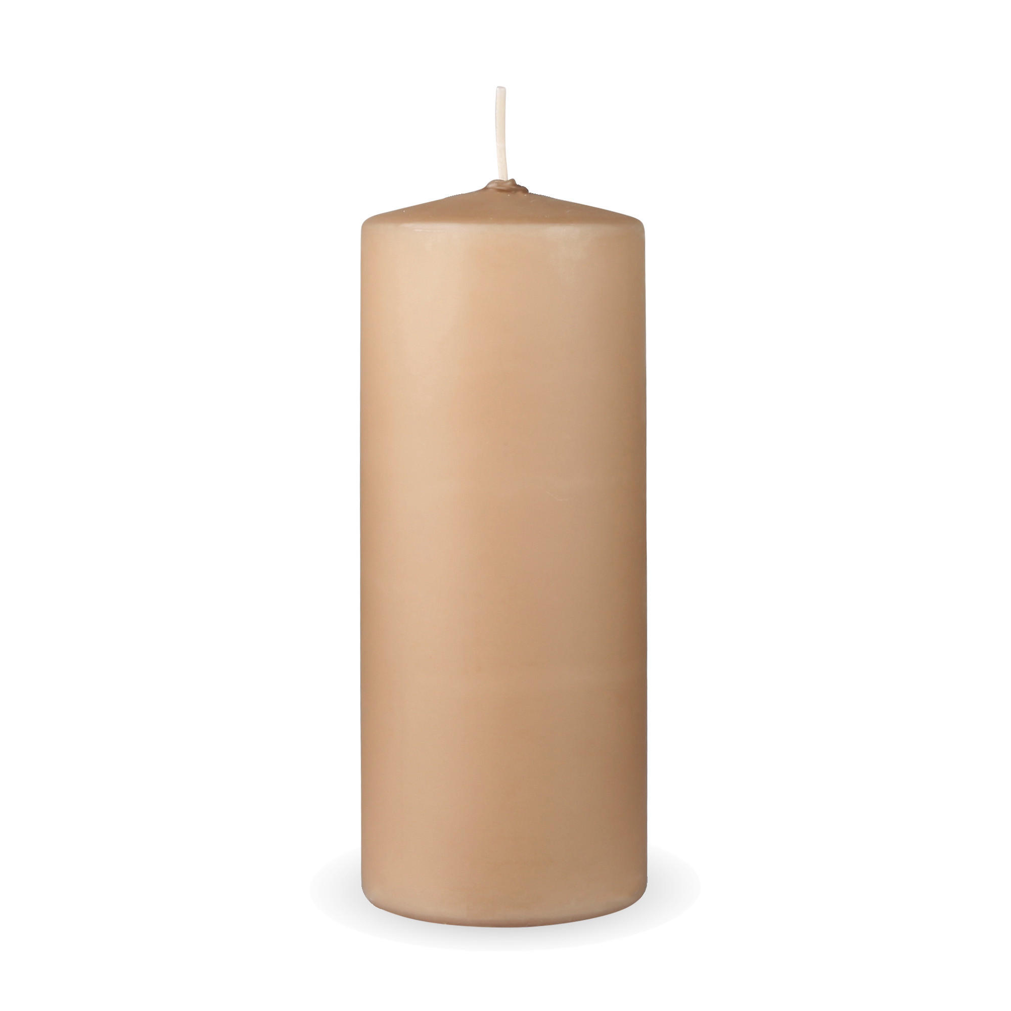 STUMPENKERZEN "Beige", Größe Ø7cm x Höhe: 16 cm - Beige, Naturmaterialien (7/16cm) - HS Candle