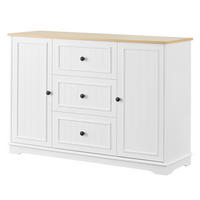 SIDEBOARD DE-38310 126/40/86 cm mit 3 Schubladen Weiß - Weiß, Holzwerkstoff (126/86/40cm) - ComfortXL