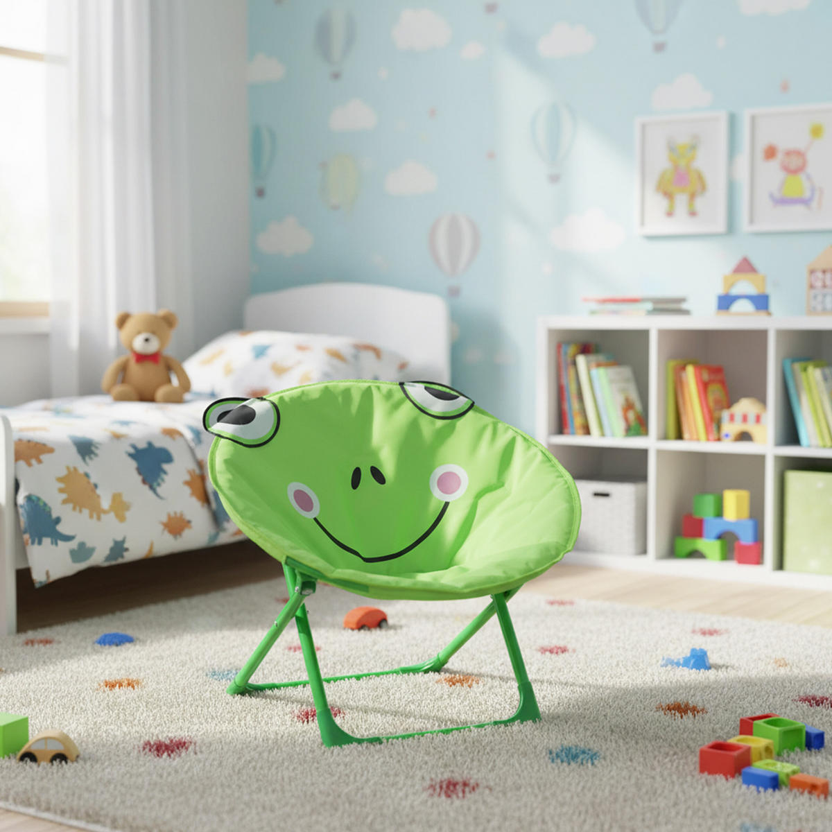 MOONCHAIR - zelena, kovina/umetna masa (50/47/48cm) - Relaxdays