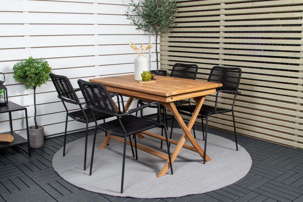 GARTENSET schwarz - Schwarz, Holzwerkstoff - ebuy24