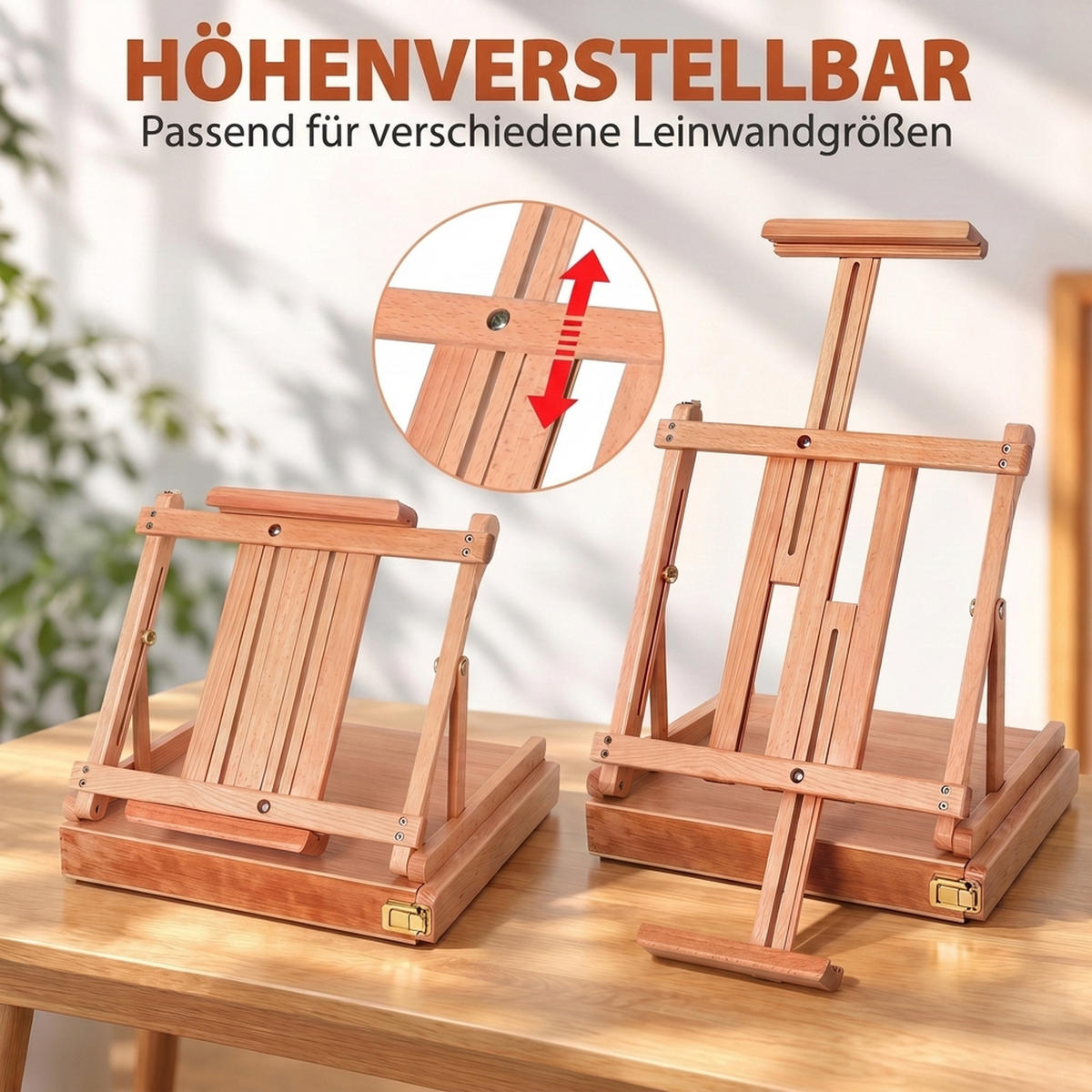STAFFELEI Buchenholz Natur - Naturfarben, Holz (36/12.5/42cm) - HOMCOM