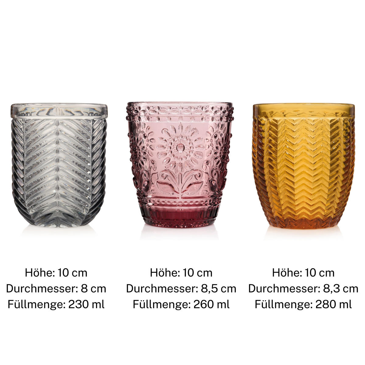 TRINKGLÄSER Set Porto + Faro - 12 teilig - Multicolor, Glas (0.32L) - Sänger