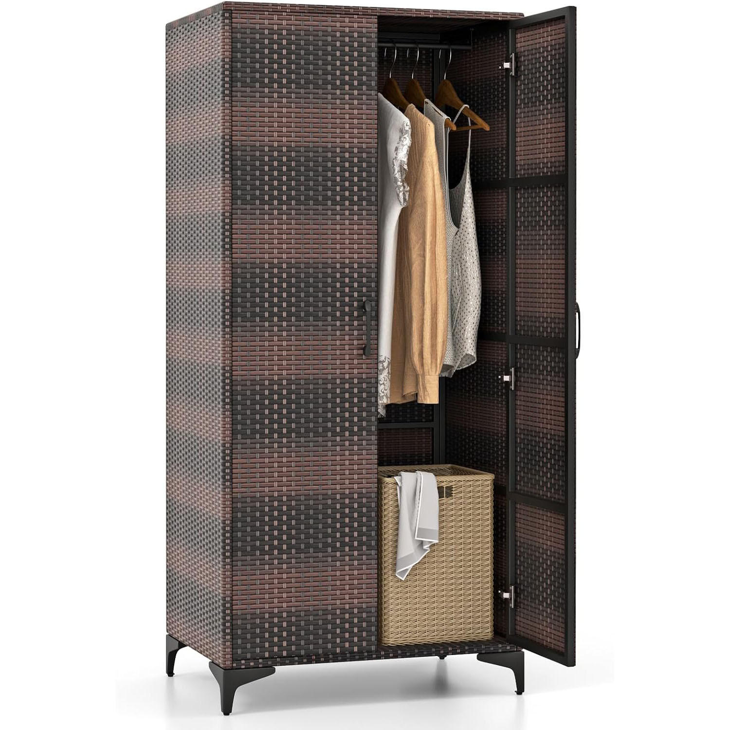 Costway Gartenschrank Braun 72x157x50 cm