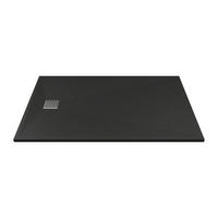 DUSCHWANNE - 160 cm x 90 cm - Harz - Schwarz - MIRNOSA - Schwarz, Kunststoff (90cm) - Vente-Unique
