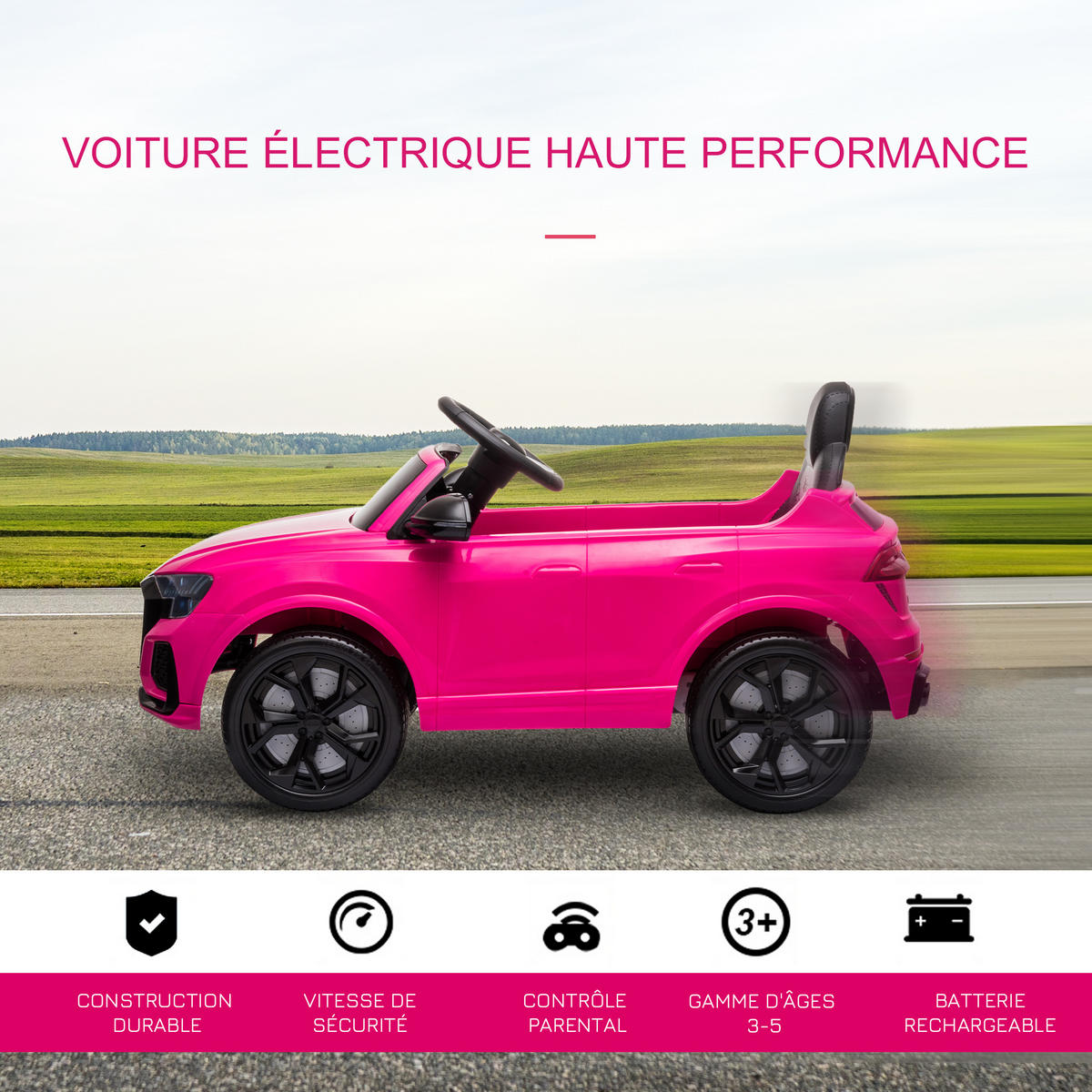 ELEKTRO-KINDERAUTO DE-13047 Bluetooth Rosa - Pink, Kunststoff (101/62/51cm) - ComfortXL