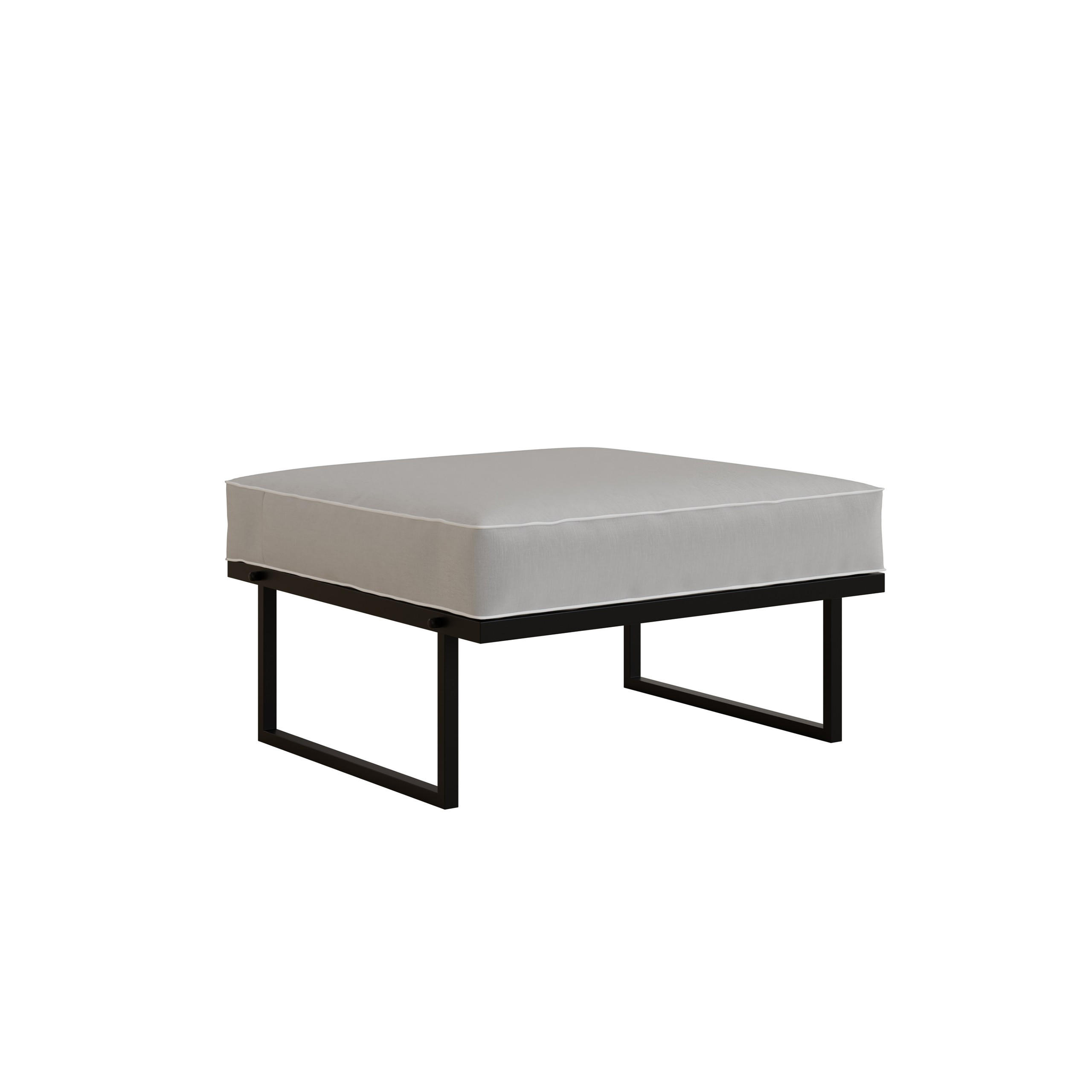 GARTENHOCKER Hellgrau, schwarze Metallbeine - Grau, Holzwerkstoff/Metall (78/55/78cm) - Bettso