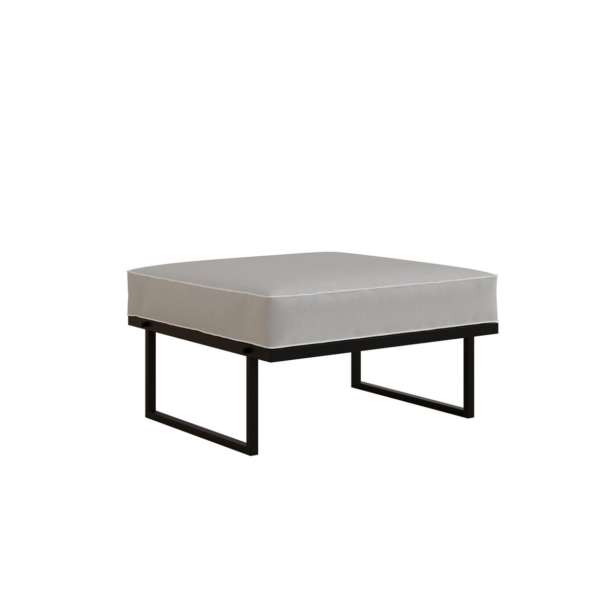 GARTENHOCKER Hellgrau, schwarze Metallbeine - Grau, Holzwerkstoff/Metall (78/55/78cm) - Bettso