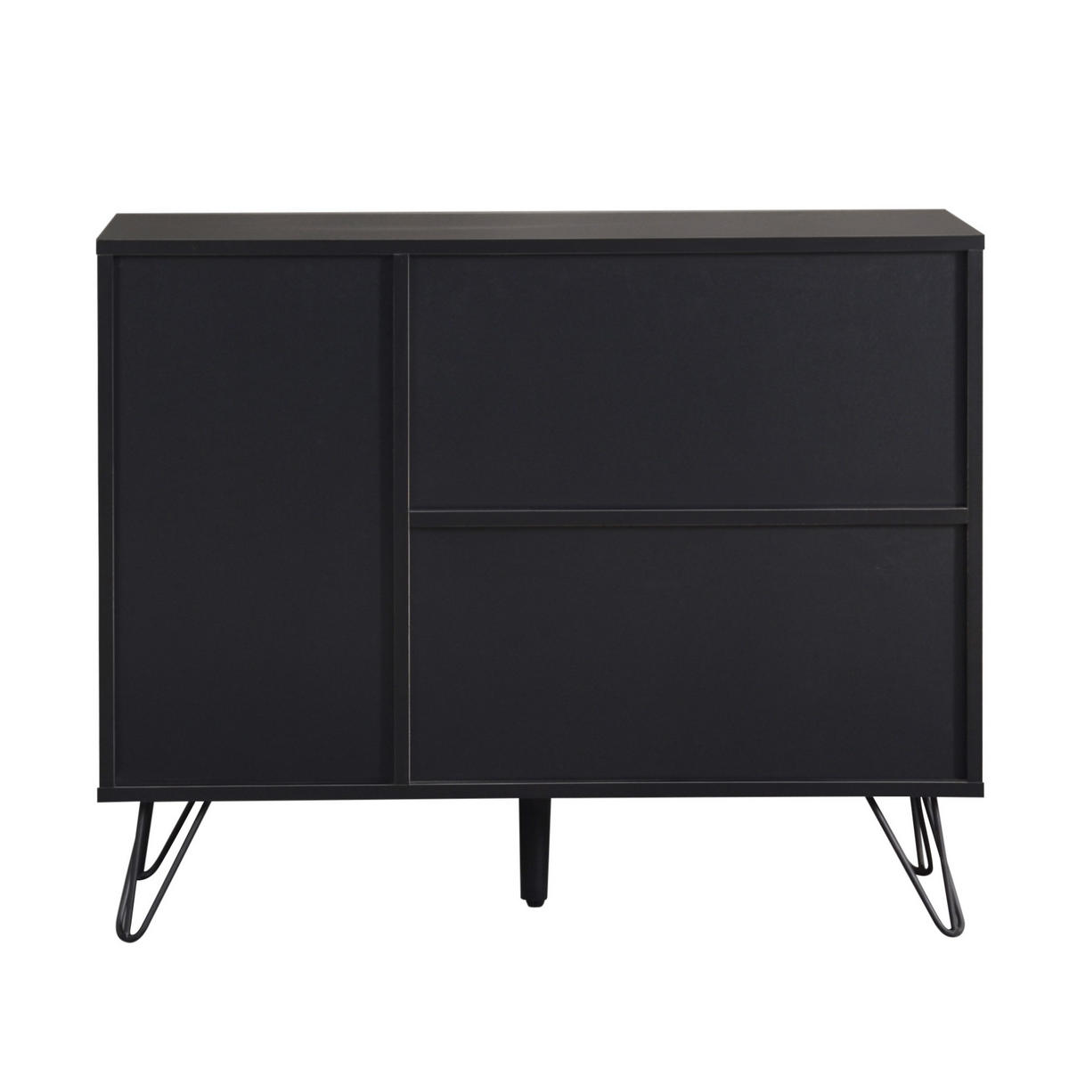 SIDEBOARD 90/30/71.5 cm Schwarz/Holzfarben aus MDF und Spanplatte mit Schublade - Naturfarben, Holzwerkstoff (30/71.5/90cm) - OKMYHOME