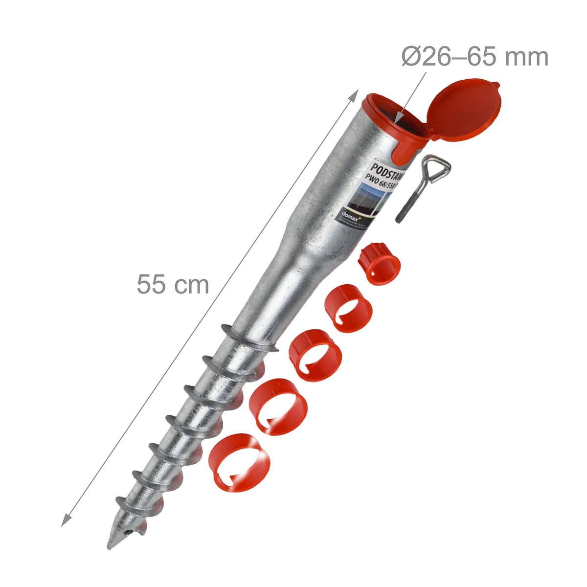 BODENHÜLSE - Silberfarben, Kunststoff/Metall (7/55/7cm) - Relaxdays