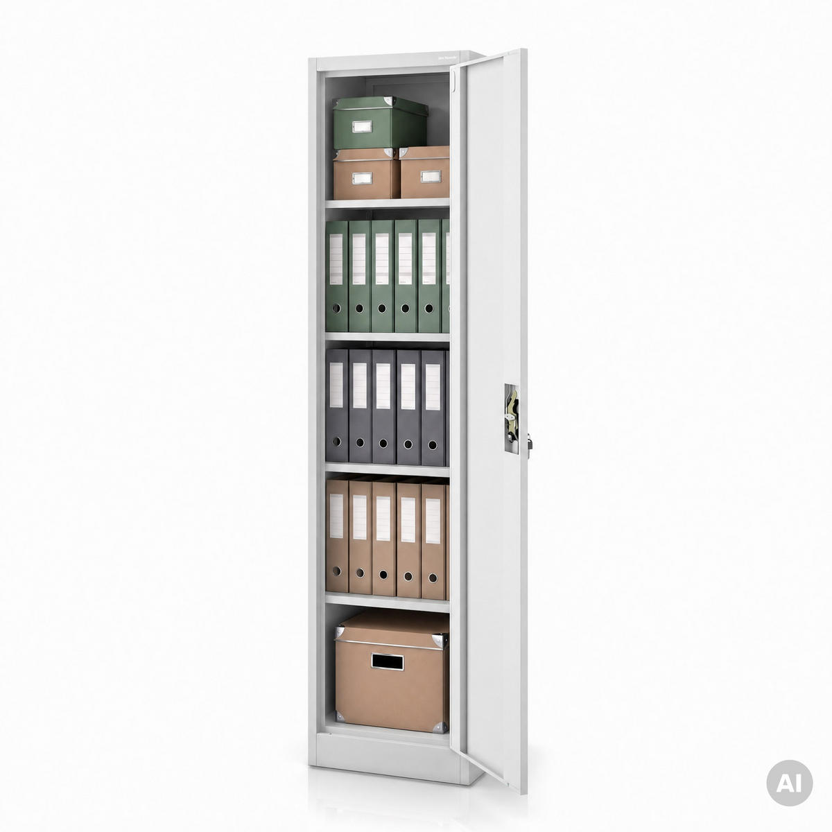AKTENSCHRANK ALEX - Grau, Metall (45/185/40cm) - Jan Nowak