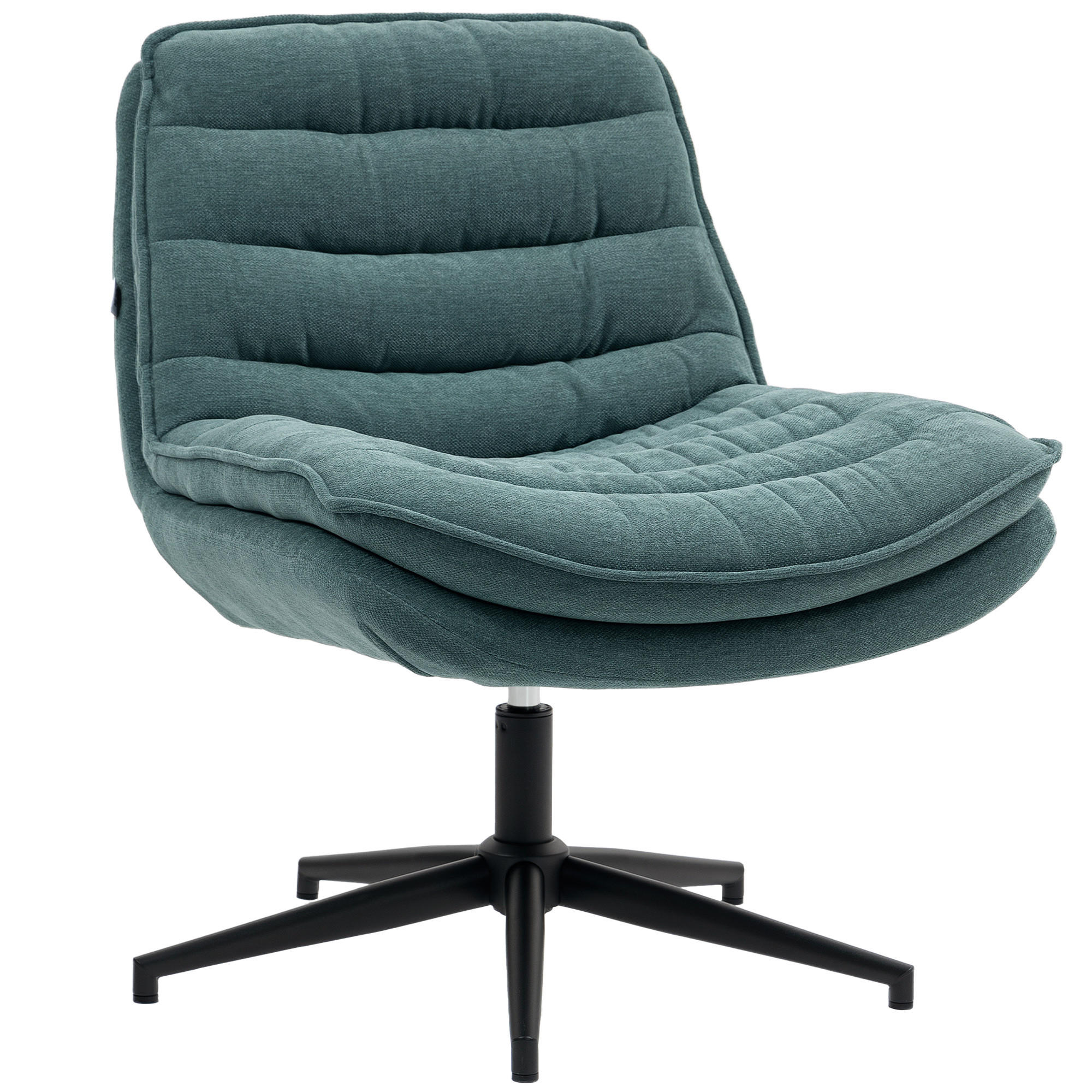 BÜROSTUHL DE-05034 Drehbar mit breitem Sitz, gepolstert Dunkelgrün - Dunkelgrün, Metall (65.5/80/76cm) - ComfortXL