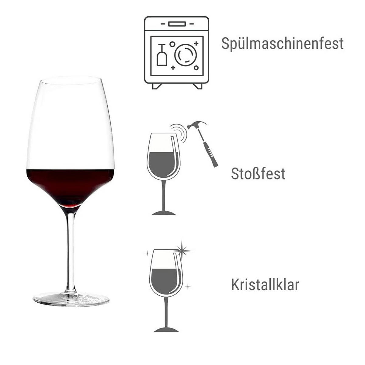 EXPERIENCE Bordeauxglas (6er set ) - Transparent, Glas (0.645L) - Stölzle