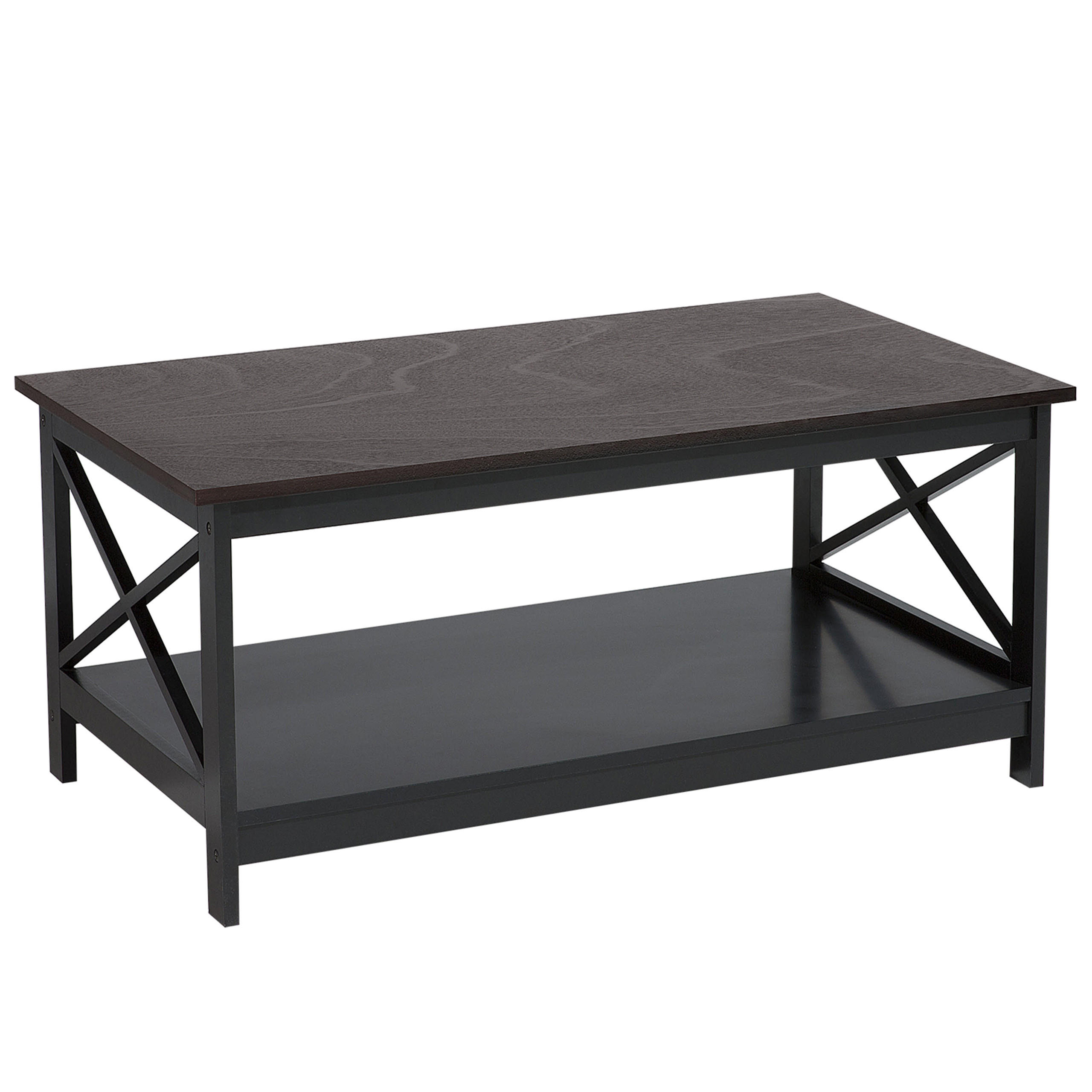 COUCHTISCH schwarz rechteckig 55/100 cm Foster - Schwarz, Holzwerkstoff (55/100/45cm) - Beliani