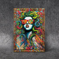 GEMÄLDE Neon-Mythos Schattenfugenrahmen Gold 140x100 cm - Goldfarben, Holz (140/100cm) - YS-art gallery