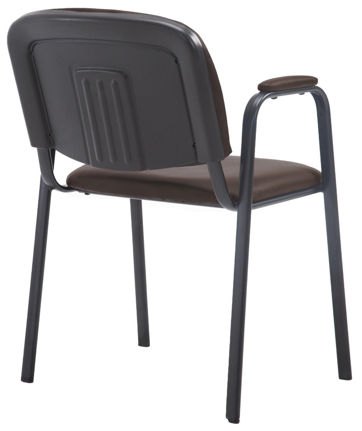 BESUCHERSTUHL Lederlook braun - Schwarz/Braun, Textil/Metall (53/79/55cm) - CLP