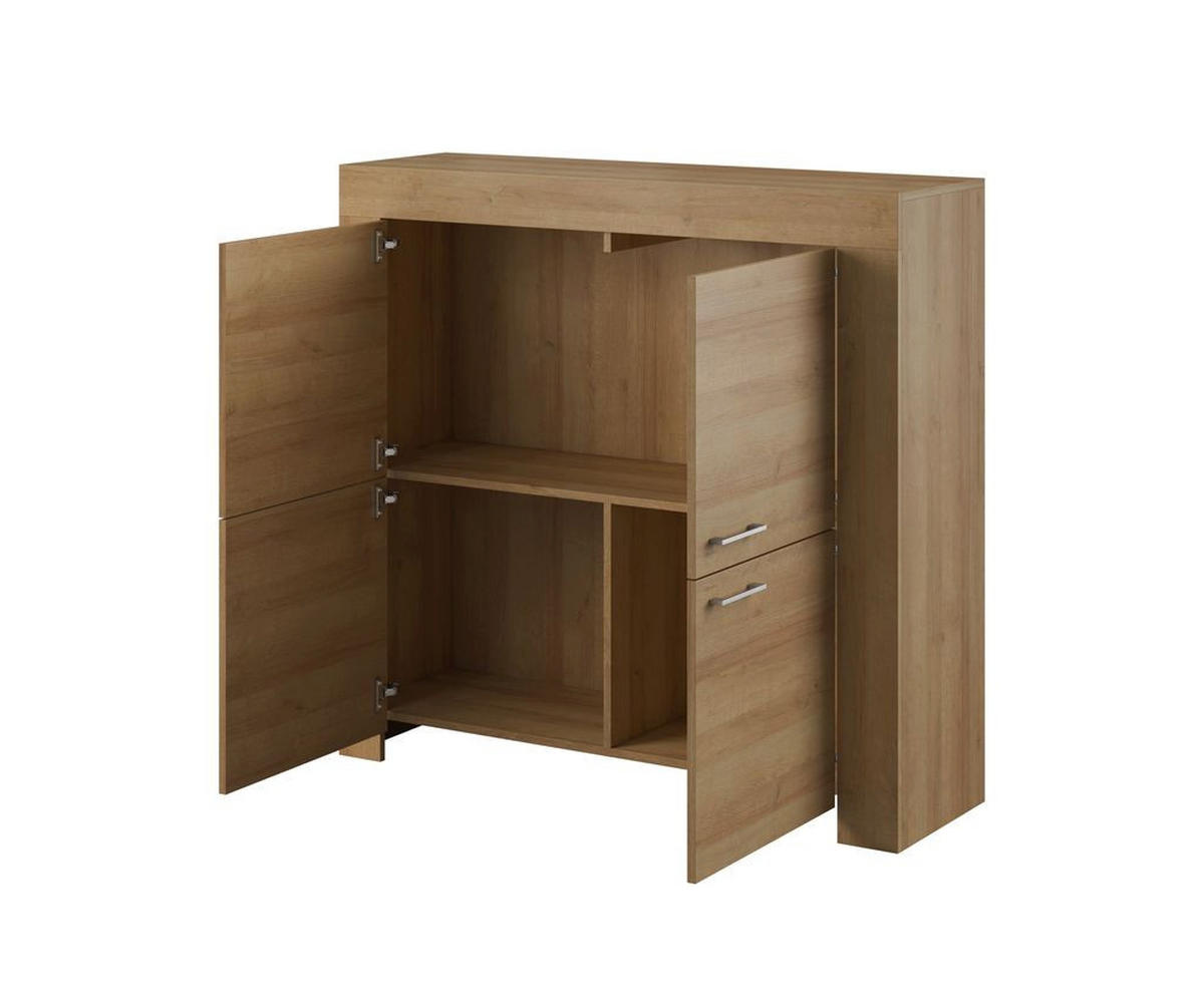 KOMMODE – SK120 – 120 cm – Sky – Eichefarben - Eichefarben, Holzwerkstoff (120/117/37cm) - hi-markt