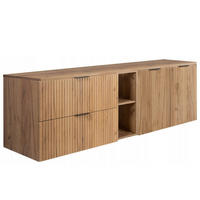 WASCHBECKUNTERSCHRANK FLOW mit Regal + Platte Eiche Craft 160/57/46 cm - Eichefarben, Holzwerkstoff (160/57/46cm) - Rodan