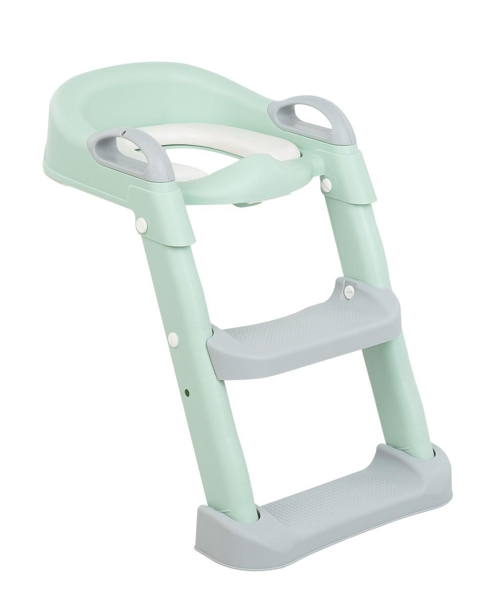 TOILETTENTRAINER Lea hellgrün Leiter, Toilettensitz, Griffe, Stufen verstellbar, höhenverstellbar - Grün, Kunststoff (30/35cm) - Kikka boo