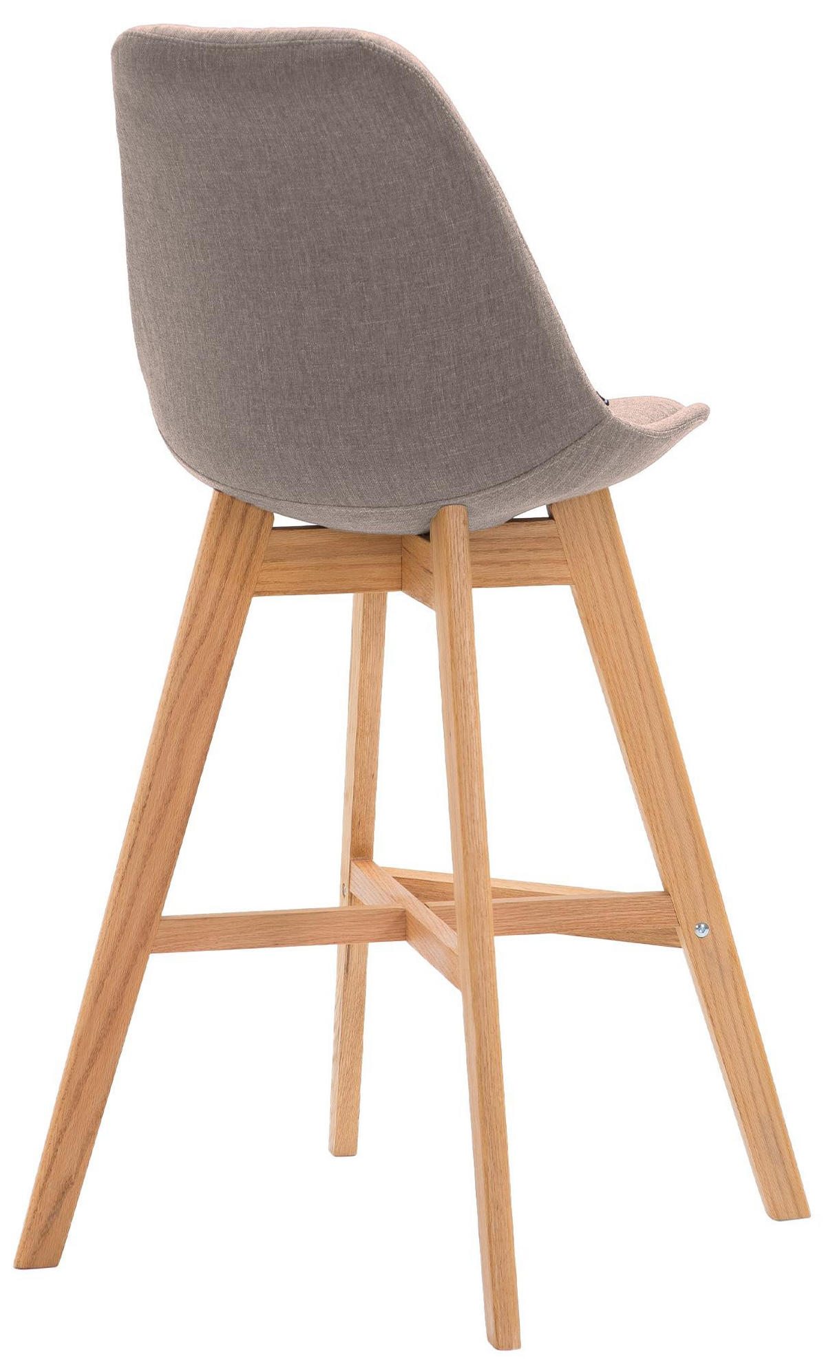 BARHOCKER 2er Set Stoff taupe - Taupe/Eukalyptusholzfarben, Holz/Textil (48/112/56cm) - CLP