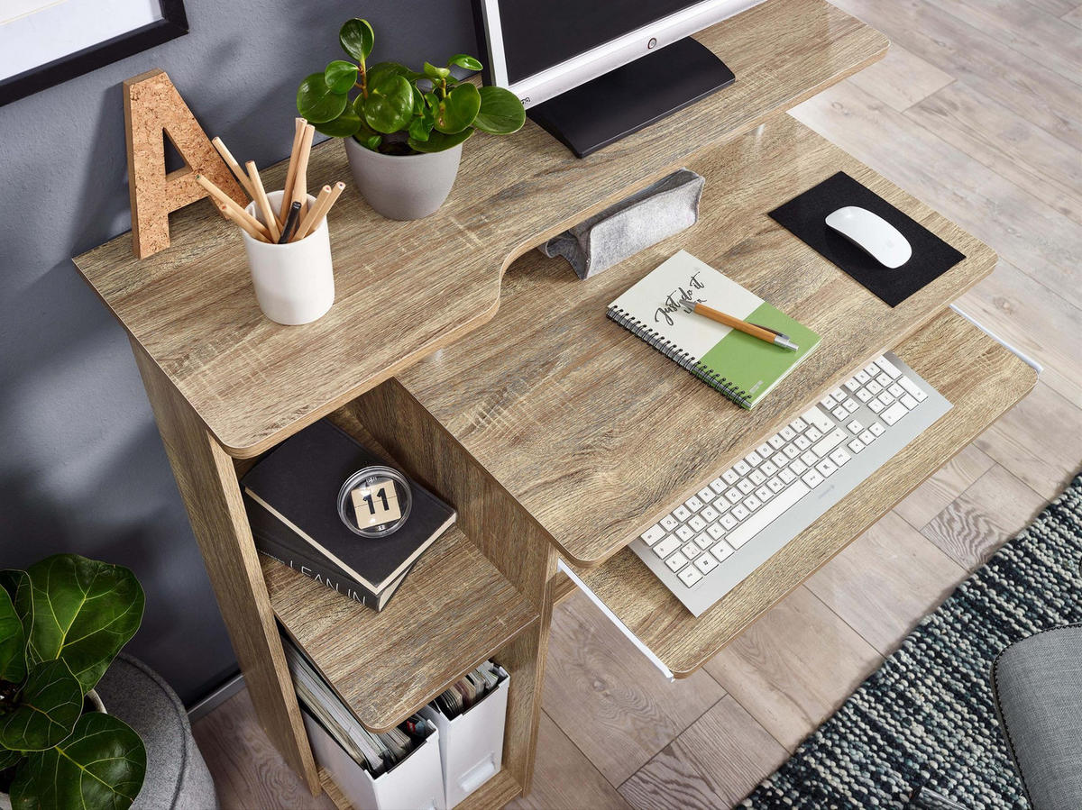 SCHREIBTISCH Computertisch ELBTRAUM Tastaturauszug, Beige 94x48x90 cm - Beige, Holz (48/94/90cm) - KADIMA DESIGN