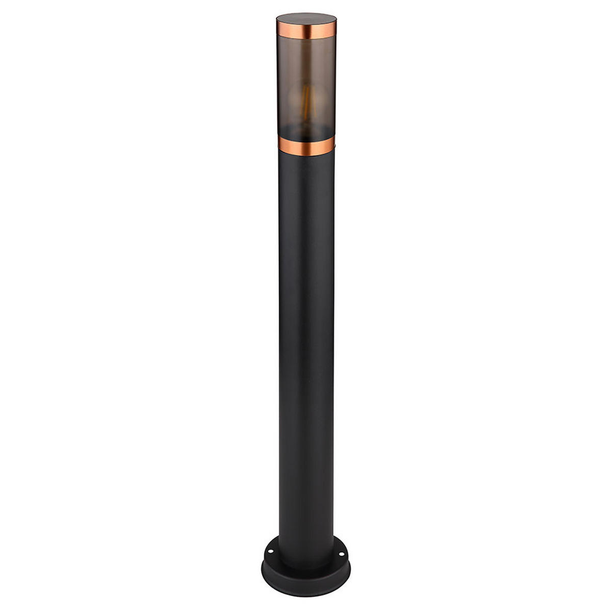 LED STEHLEUCHTE Edelstahl Schwarz rauch 2er Set - Schwarz, Metall (12.7/12.7/80cm) - Globo Lighting
