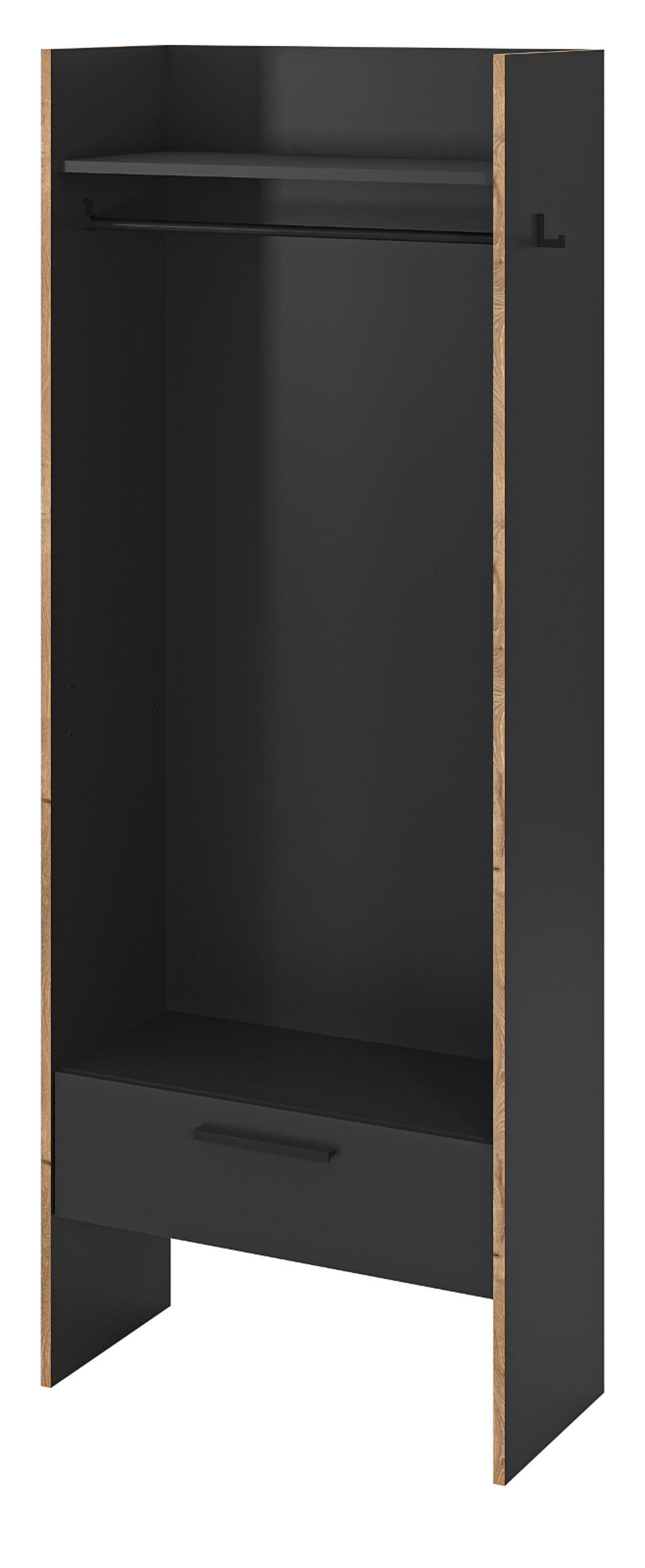 Inn.Furn Garderobe Grau, Eiche 70x189x37 cm