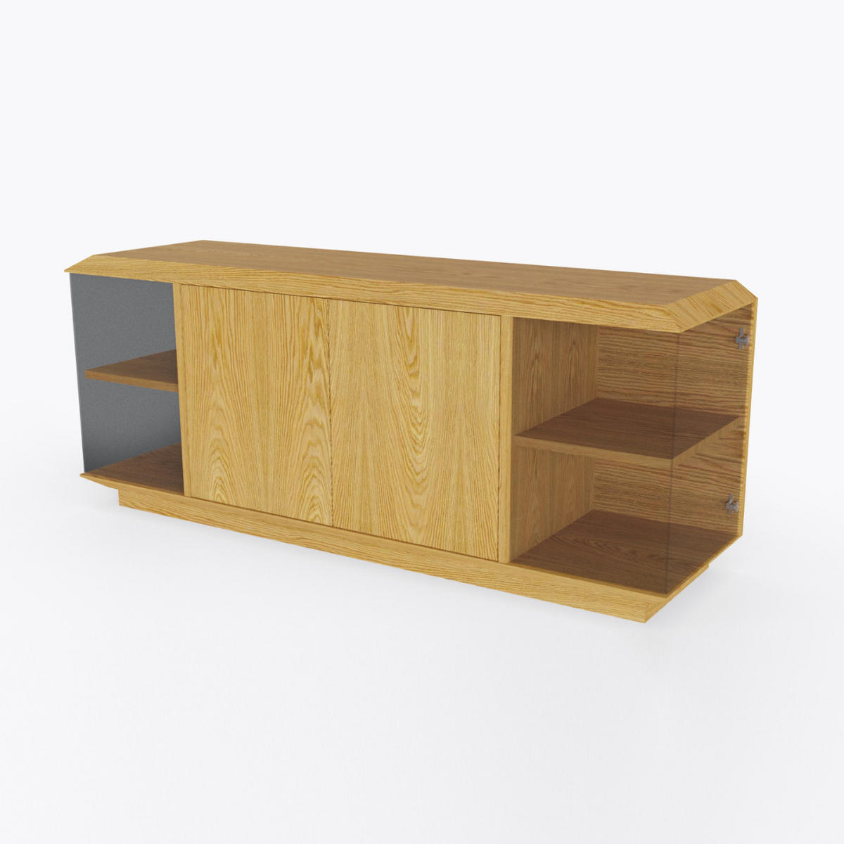 TV-SCHRANK aus Holz zum Wohnzimmer CARMEN - Eichefarben, Holz (160/65/45cm) - Rawood Furniture