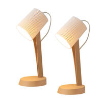 TISCHLEUCHTE Nauman (2er-Set) - Braun, Kunststoff (37.4/14/19.5cm) - Nettlife