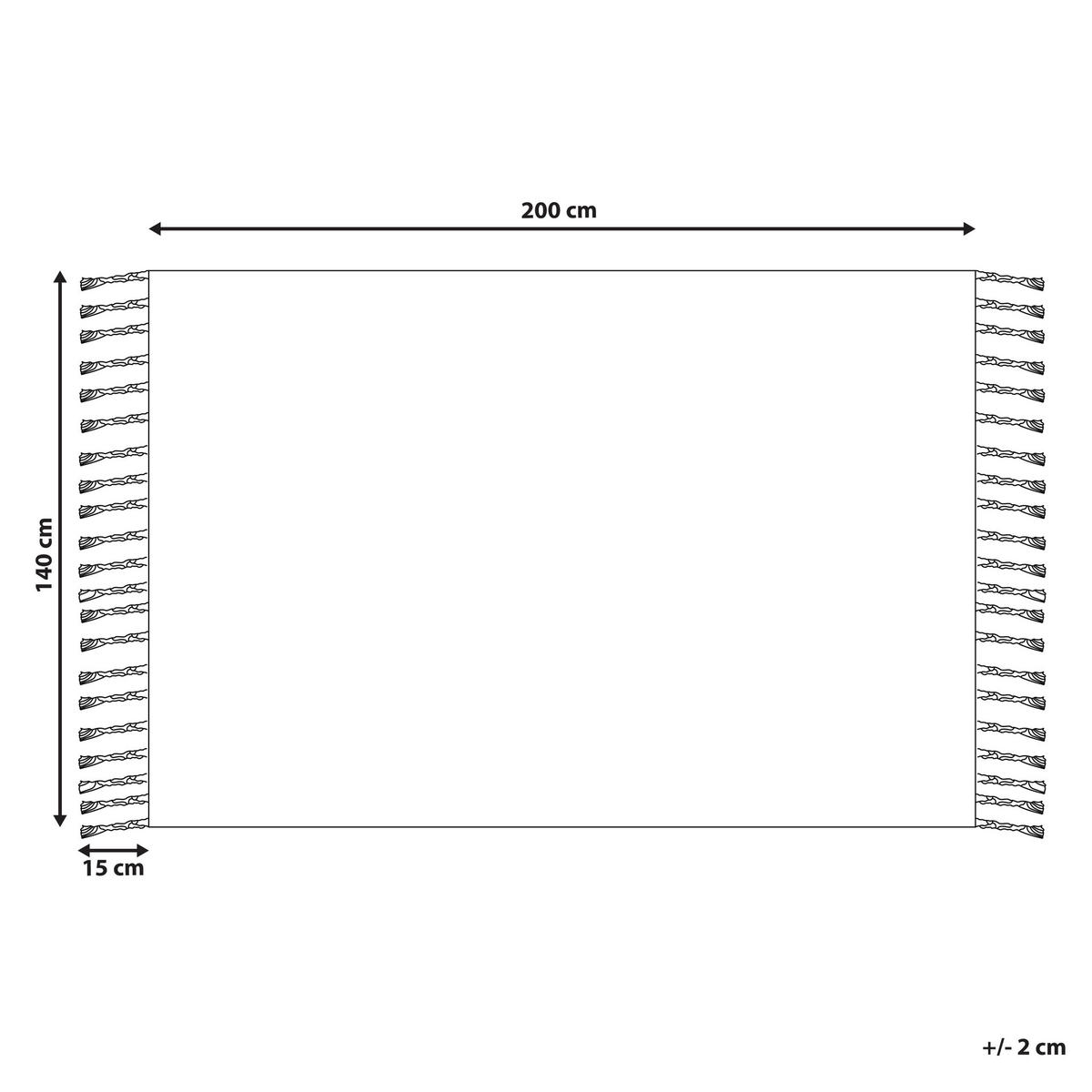 VINTAGE-OUTDOOR TEPPICH Tabiat 200/140 cm - Weiß, Kunststoff (140/200cm) - Beliani