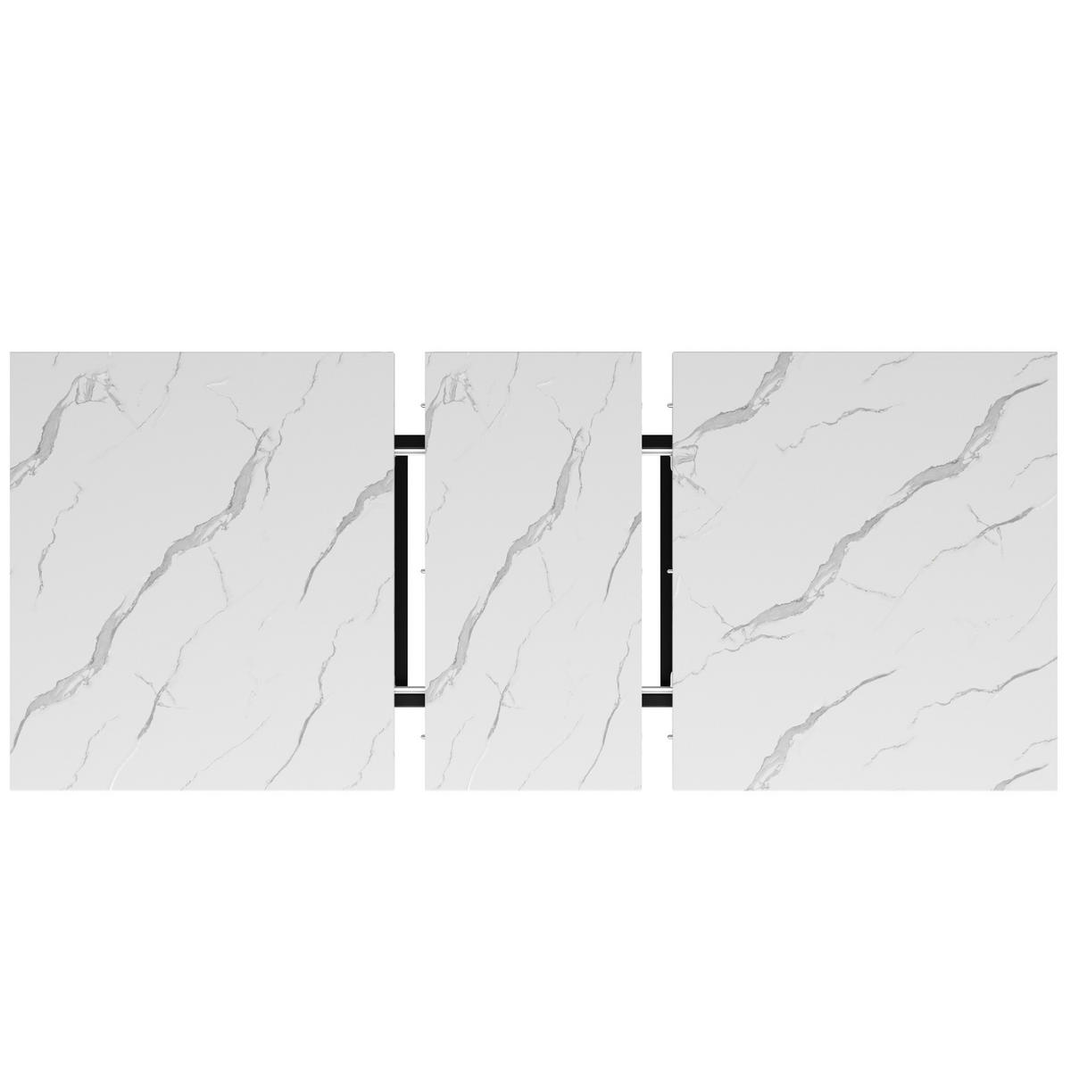 ESSTISCH, MDF mit Metallgestell, ausziehbar 140-179,5/80/75,5 cm, Schwarz/Weiß - Schwarz, Holzwerkstoff (140/80/75.5cm) - Redom