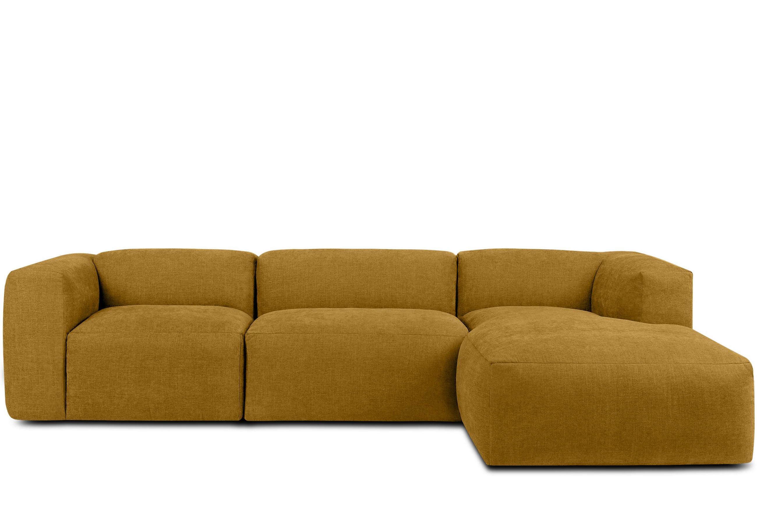 ECKMODULSOFA-RECHTS BUFFO mit extrem weicher und bequemer Sitzfläche, Gewebestoff, Honig - Gelb, Textil (297/180cm) - KONSIMO®