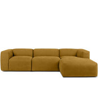 ECKMODULSOFA-RECHTS BUFFO mit extrem weicher und bequemer Sitzfläche, Gewebestoff, Honig - Gelb, Textil (297/180cm) - KONSIMO®