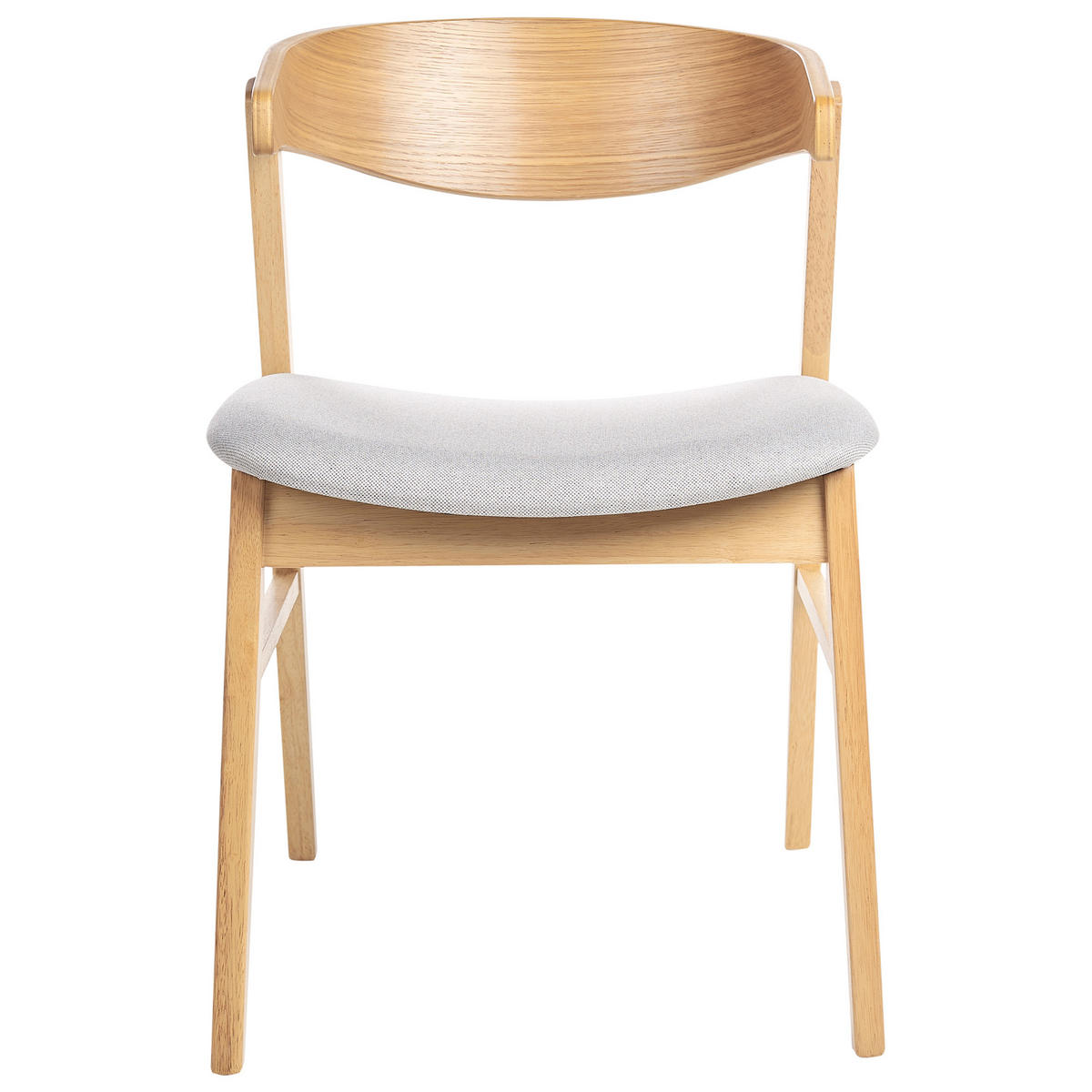 ESSZIMMERSTUHL 2er Set Stoff Hellbraun/Grau Lilly - Braun/Grau, Holz/Textil (49/73/59cm) - Beliani