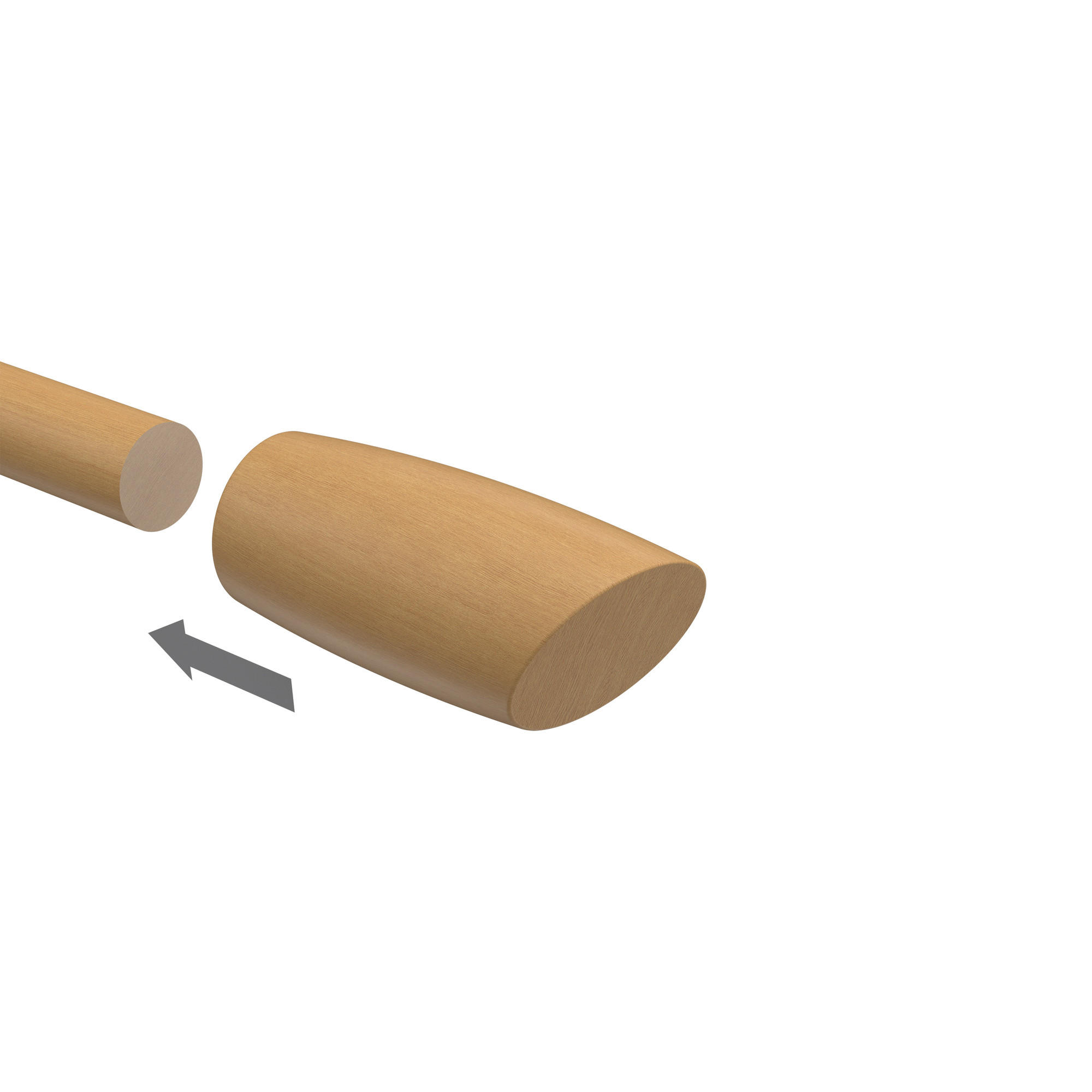 ENDSTÜCKE FÜR GARDINENSTANGEN 20 mm Ø, Etta Buche, Packung 2 Stück - Buchefarben, Holz (7/3/3cm) - INTERDECO