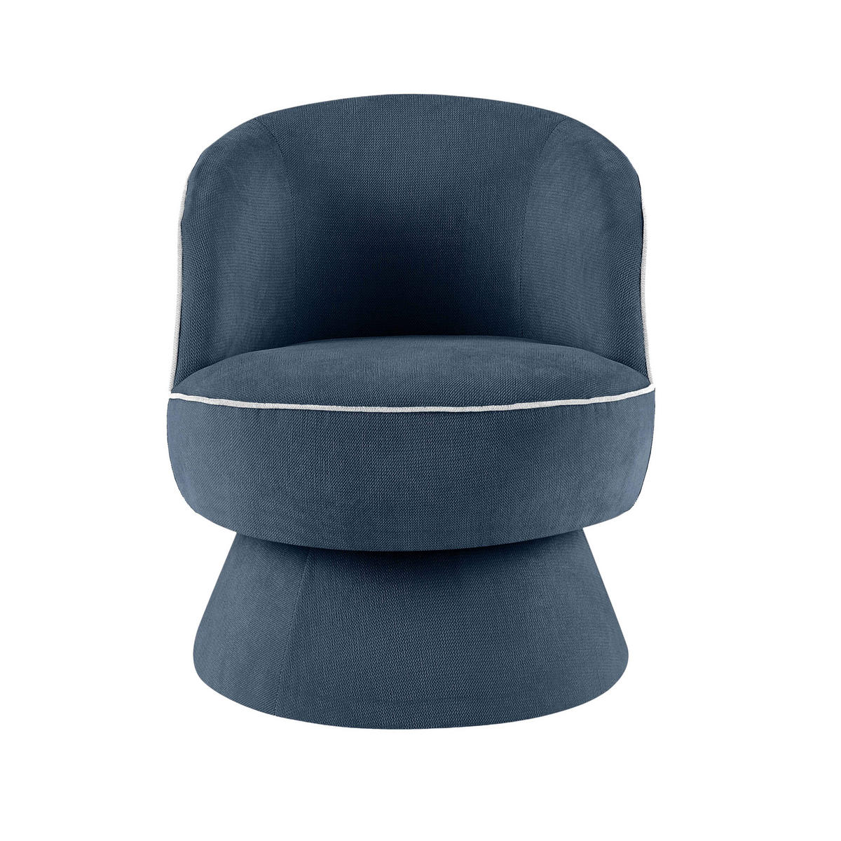 SESSEL, Dunkelblau - Blau, Holz/Textil (66/71/80cm) - Oviala