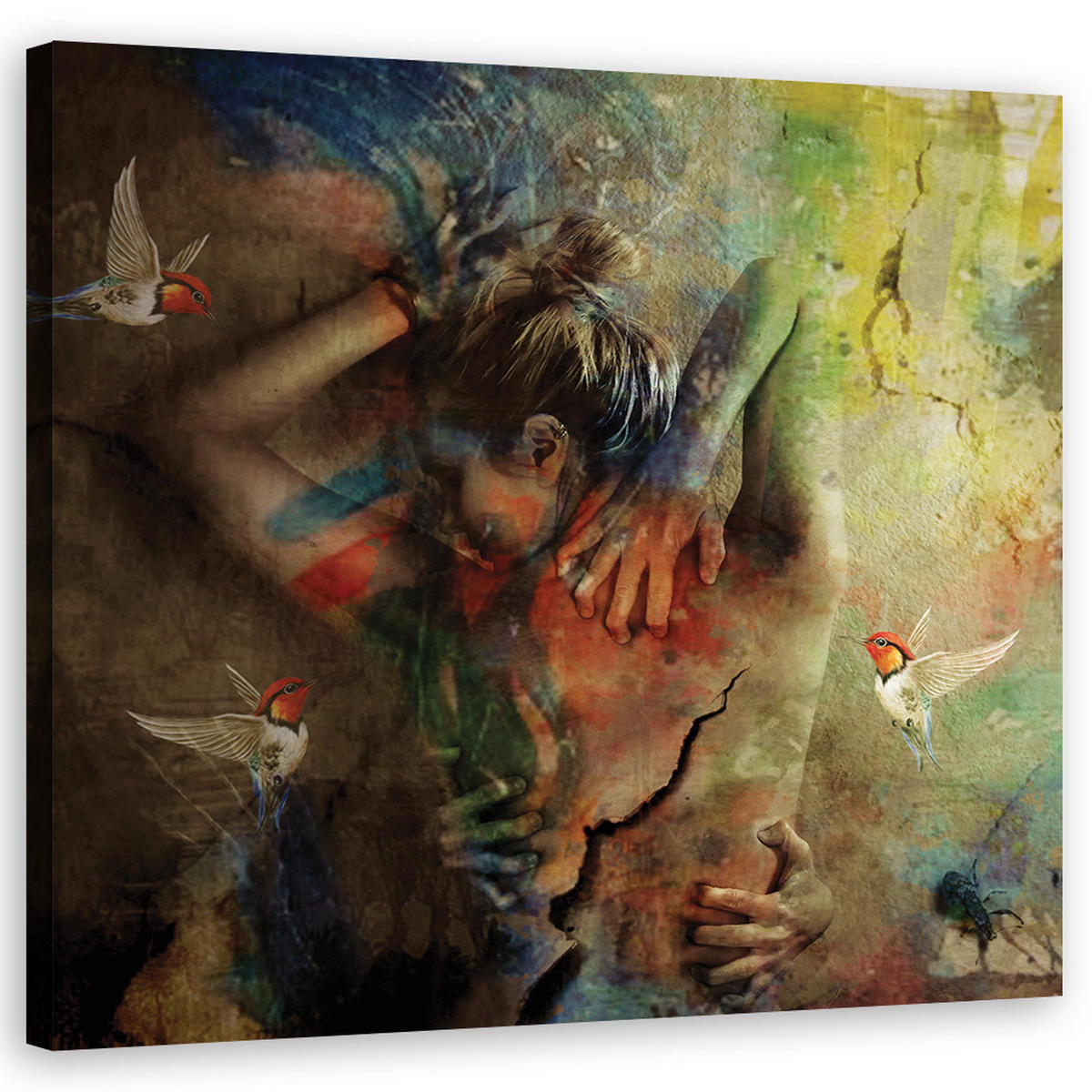 LEINWANDBILD, Menschen - Farbige - Multicolor, Textil (30/30cm) - Feeby