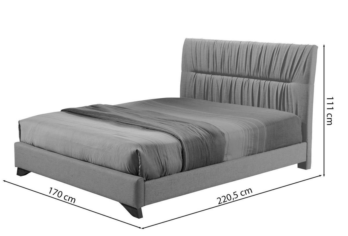 POLSTERBETT Llana Grau Samt 160/200 cm - Braun/Grau, Holz/Textil (160/200cm) - Selsey