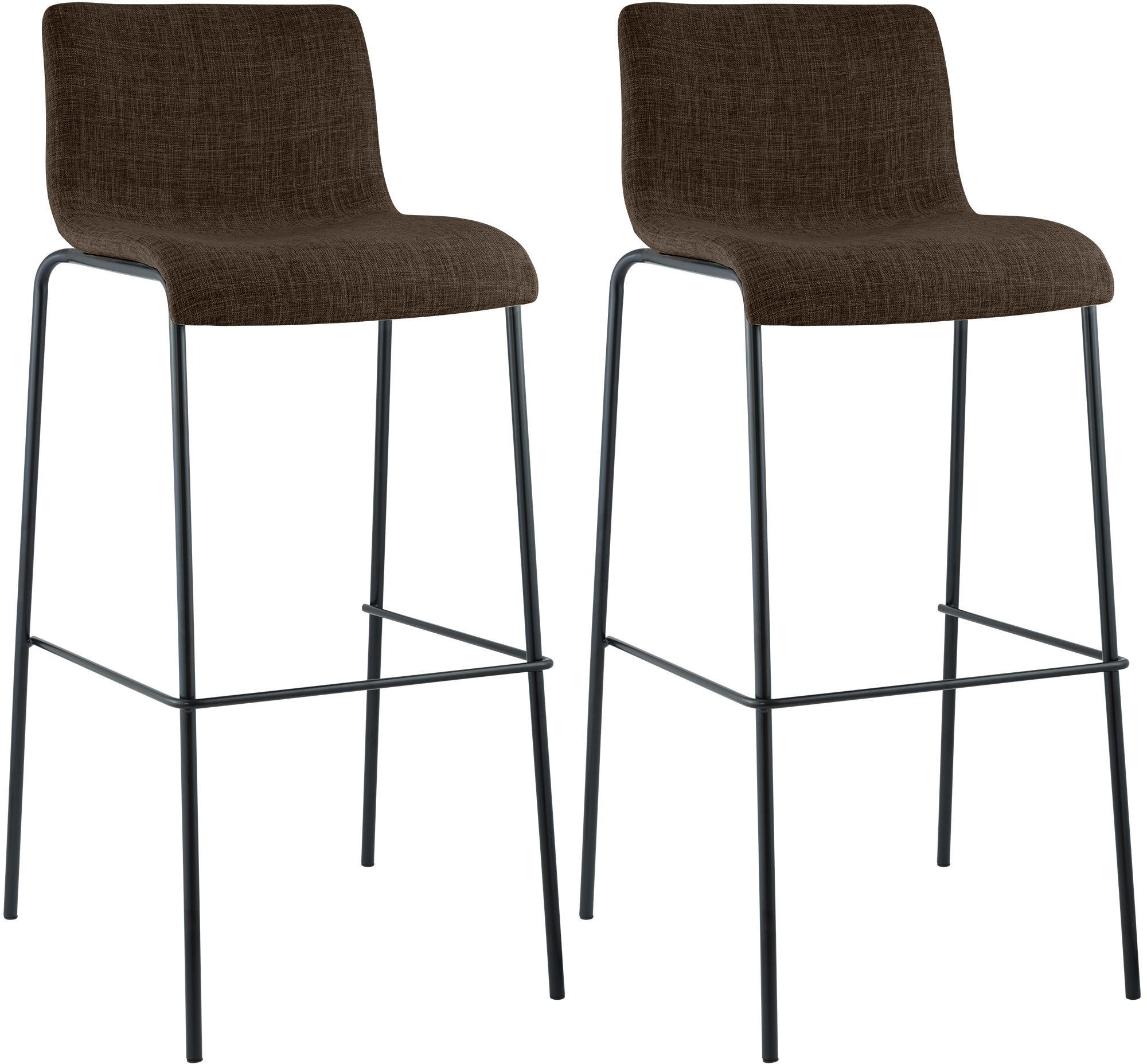 BARHOCKER 2 Stoff Braun - Schwarz/Braun, Textil/Metall (43/100/48cm) - CLP