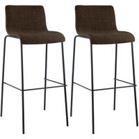 BARHOCKER 2 Stoff Braun - Schwarz/Braun, Textil/Metall (43/100/48cm) - CLP