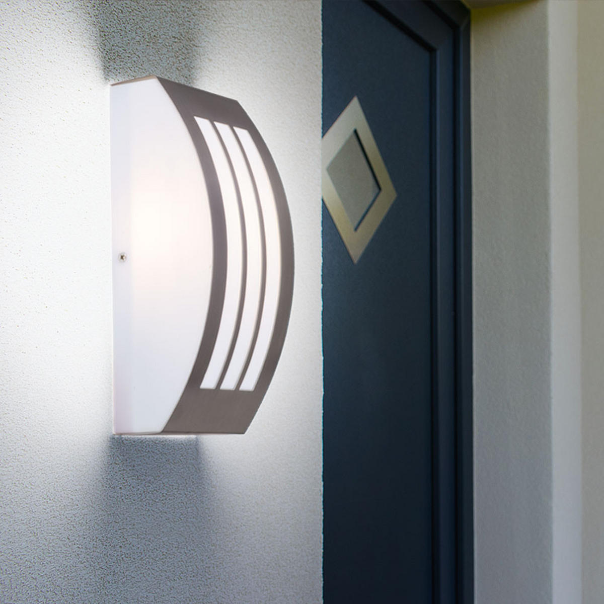 LED AUSSEN-WANDLEUCHTE Edelstahl Silber - Silberfarben, Metall (25/9/25cm)