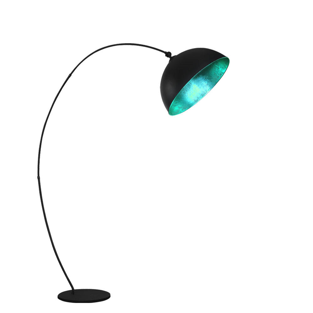 LED STEHLEUCHTE Schwarz matt Blattgold - Schwarz, Metall (115/45/182cm) - Globo Lighting