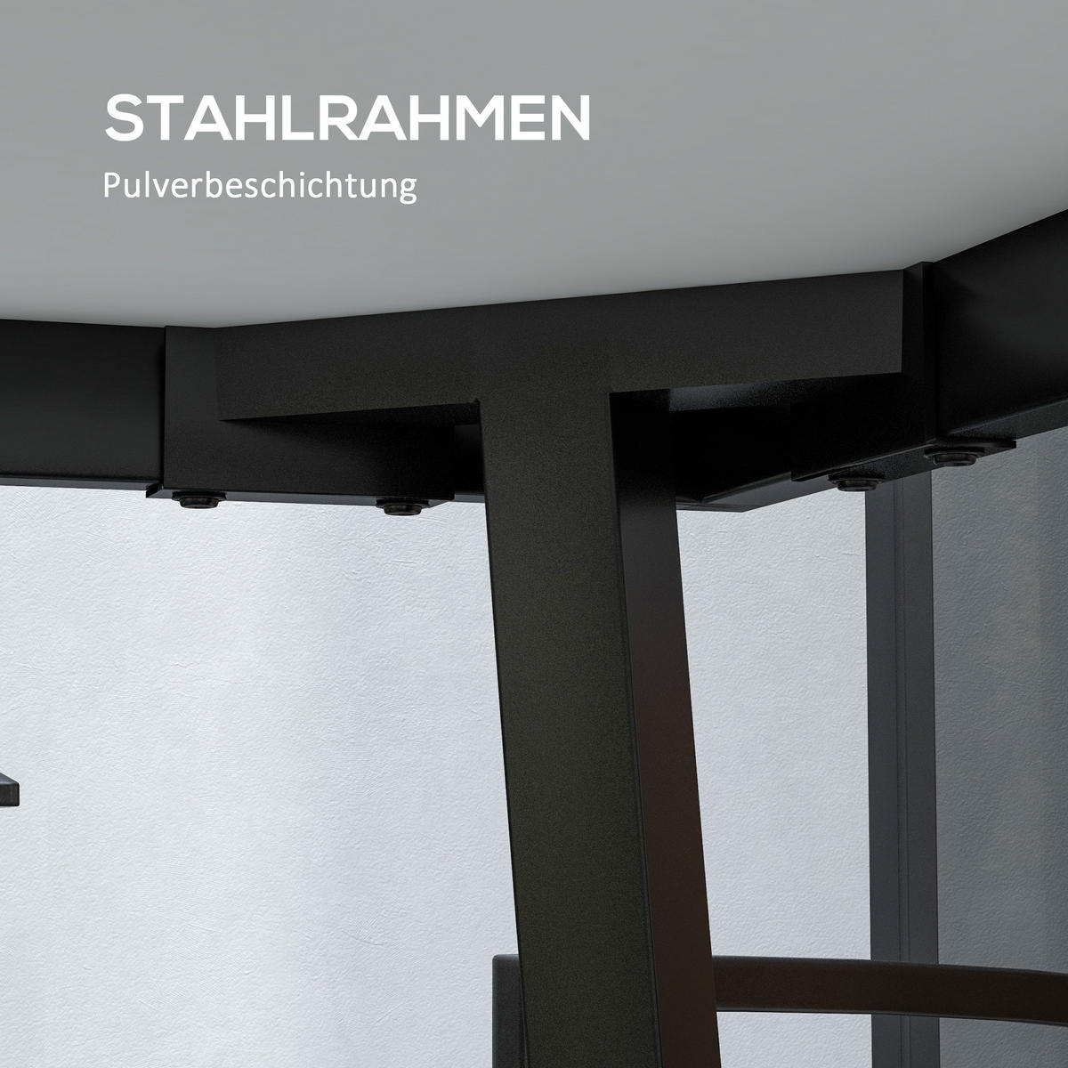 GARTENTISCH, Bistrotisch, Grau, Stahl - Grau, Kunststoff/Metall (145/85/72cm) - Outsunny