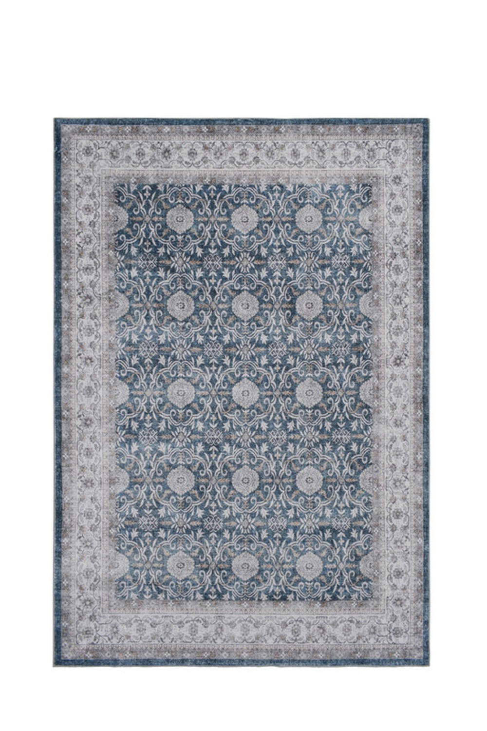 KURZFLOR-TEPPICH Visco Blau/Creme 160x230 cm - Multicolor, Textil (160/230cm) - Vercai Rugs