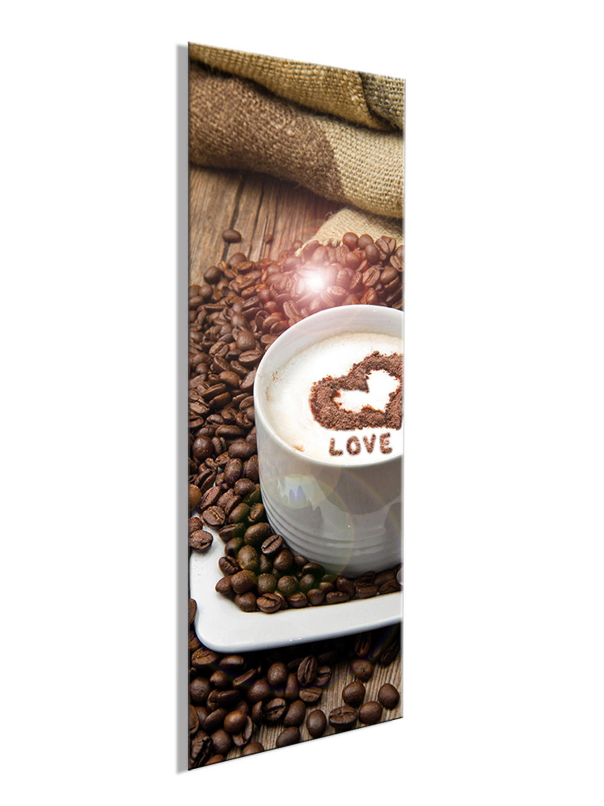 GLASBILD 30x80 cm Küche Kaffee braun - Beige, Glas (30/80cm) - artissimo