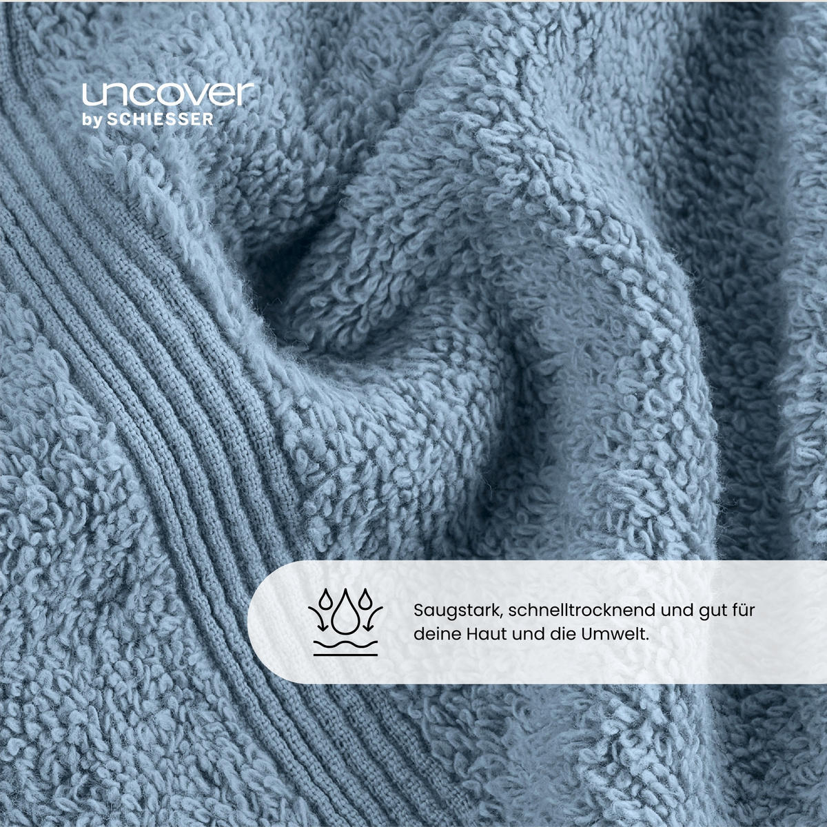 HANDTUCHSET Brooklyn - 4-teilig - 50x100cm - Hellblau - Hellblau, Textil (50/100cm) - Uncover by Schiesser