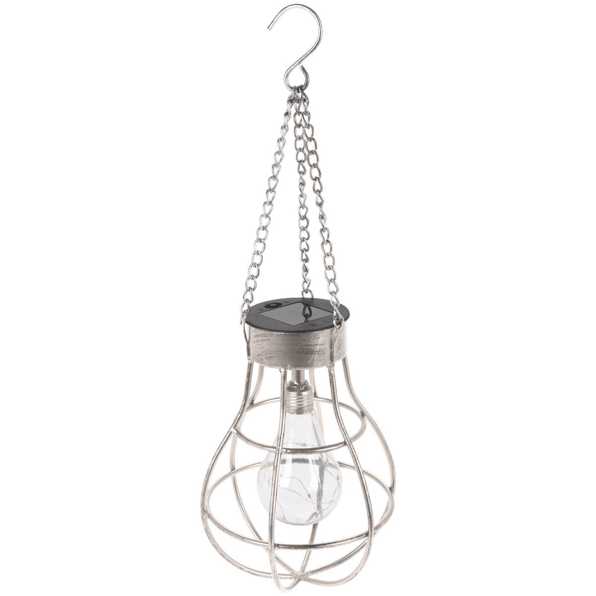 SOLARLAMPE Garten Dekorative Laterne - Silberfarben, Metall (18/18/26cm) - Home Styling Collection